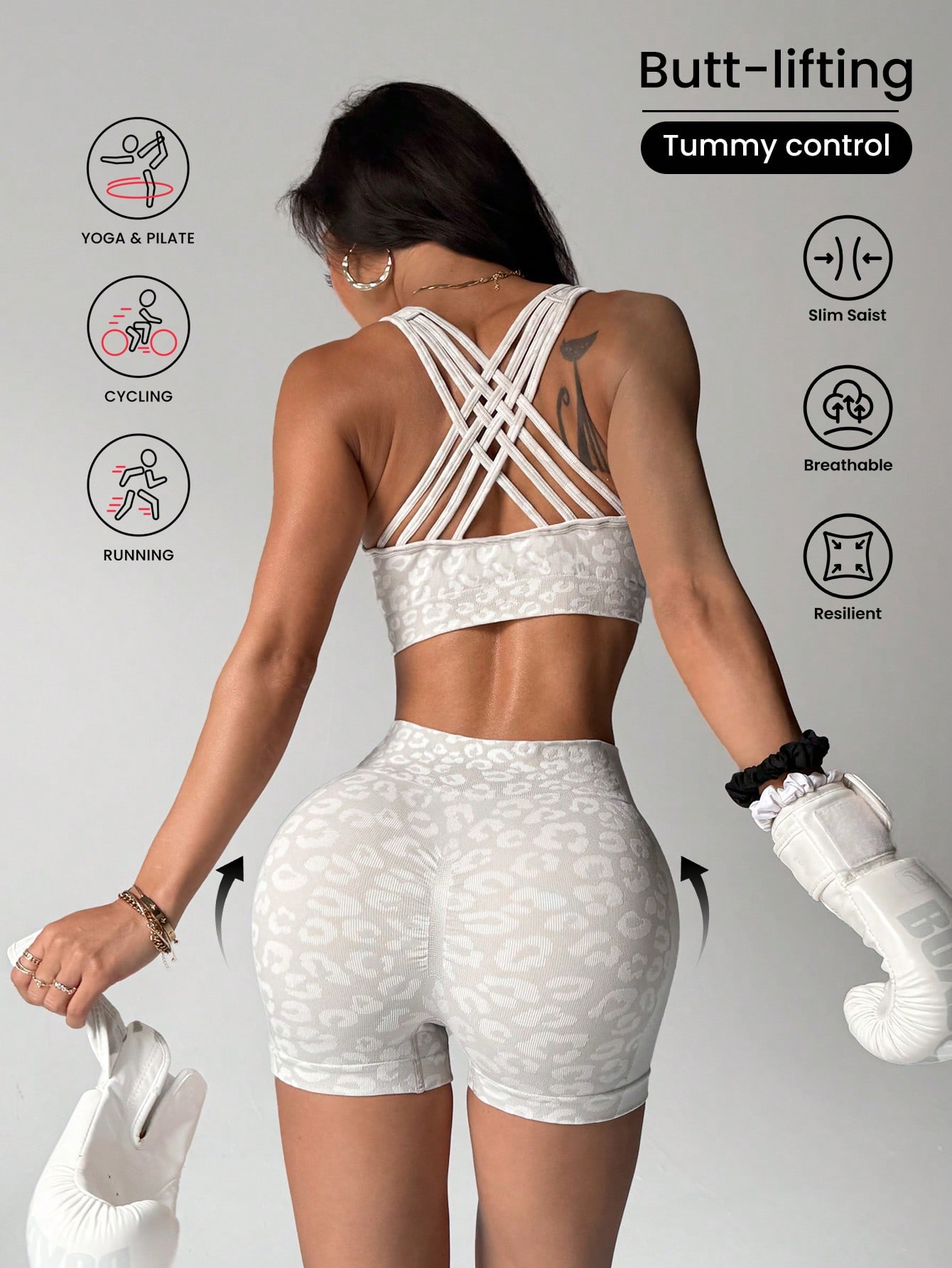 Running Gear For Women - Hoch tailliertes und bauchumarmendes Yoga-Set mit